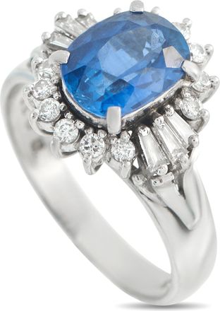 Luxury Bazaar Platinum 0.33ct Diamond and Sapphire Ring MF35-101725