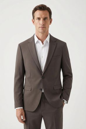 Cinque Anzugsakko CINQUE CIMONOPOLI_S, Herren, Gr. 46, braun, Web, Obermaterial: 53% Polyester, 43% Schurwolle, 4% Elasthan, unifarben, slim fit h&uuml;ftbedecken