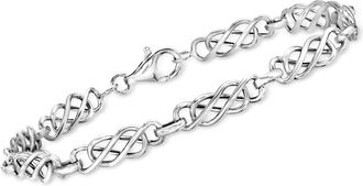 Ross-Simons 14kt White Gold Double-Infinity Link Bracelet