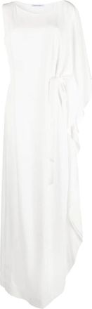 Alberta Ferretti one-shoulder draped maxi dress - women - Viscose/Acetate/Acetate/Cupro - 46 - White