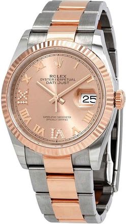 Rolex Datejust 36 Pink Diamond Dial Mens Steel and 18kt Everose Gold Oyster Watch 126231PKRDO