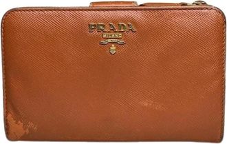 Prada Pre-owned Wallets, female, Orange, Size: ONE SIZE Pre-owned Vintage Leather Wallet