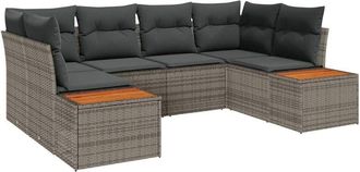 vidaXL Vidaxl - Conjunto De Sof&aacute; De Jard&iacute;n 6 Pcs Gris 234 X 154 X 85 Cm