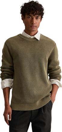 Marc O'Polo Denim Rundhalspullover MARC OPOLO DENIM loose fit mit speziellem Farbeffekt, Herren, Gr. XXL, pale braun, Strick, Obermaterial: 100% Baumwolle, loose fit, R