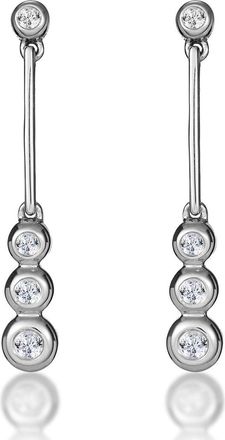 The Diamond Store Trilogy Drop Earrings 0.12ct Lab Diamonds 925 Sterling Silver
