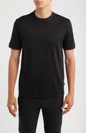 BOSS Tessler Cotton Ringer T-Shirt in Black at Nordstrom, Size Xx-Large