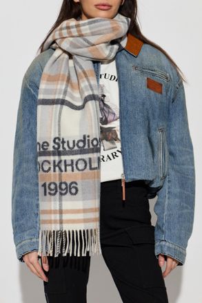 Acne Studios Wool Scarf, Unisex, Grey