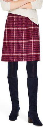 Boden British Tweed Wool Mini Skirt in Post Box Red And Navy Check at Nordstrom Rack, Size 12