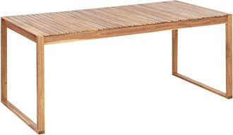 Beliani Mesa de comedor 6 personas de madera marr&oacute;n