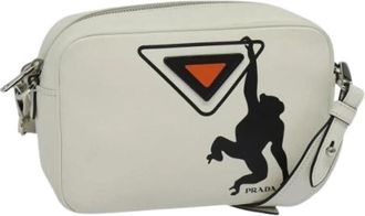 Prada Pre-owned Leather prada-bags - Dames - Vintage Schoudertas - Wit - ONE Size - Vintage