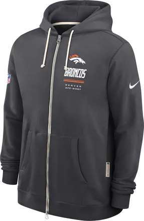 Nike Denver Broncos Sideline Standard Issue Nike Mens Dri-FIT NFL Full-Zip Hoodie in Grey | 03AV06F8W-JK9