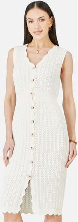 Yumi Cotton Scallop Crochet Knitted Dress in Ivory at Nordstrom, Size Medium