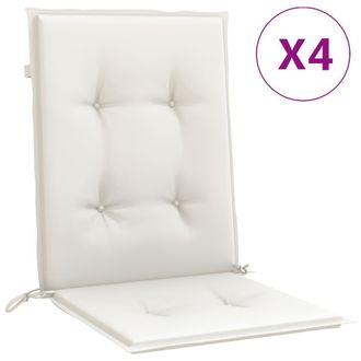 vidaXL Cojines Silla Respaldo Bajo 4 Ud Tela Crema Melange 100x50x4 Cm Vidaxl