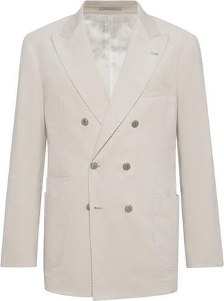 Brunello Cucinelli One-and-a-half breasted blazer in Ivory at Nordstrom, Size 52 It