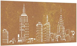 vidaXL Adorno De Pared De Jard&iacute;n Acero Corten Dise&ntilde;o Skyline 105x55 Cm Vidaxl