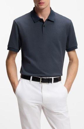 BOSS Parlay Cotton Piqu&eacute; Polo in Dark Blue at Nordstrom, Size Xx-Large
