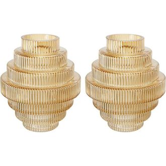 A & B Home Ribbed Geometric Vase in Amber Luster at Nordstrom Rack