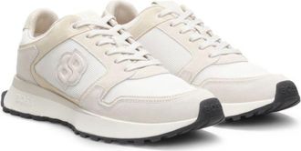 BOSS Suede-trim trainers with Double B monogram