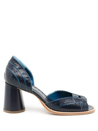 Sarah Chofakian Pumps Secret Garden con punta aperta - Blu