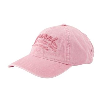 Ganni Womens B3020232-478 Washed Cotton Baseball Cap Pink