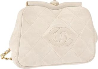 Chanel Pre-owned Vintage Leren Handtas - Dames - Vintage Handtas - Wit - ONE Size - Leer - Vintage