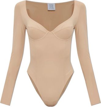 VETEMENTS Bodysuit met Lange Mouwen - Dames - Bodies - Beige - M - Leer - Tops