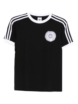 adidas appliqu&eacute;-detail short-sleeve T-shirt - women - Cotton/Elastane - S - Black
