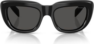 Prada 0pr D07s Rectangular Black Acetate Sunglasses