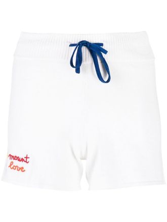 Rossignol embroidered-logo drawstring shorts - women - Organic Cotton/Cashmere - M - White