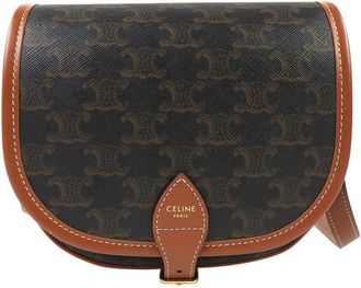 Celine Pre-owned Celine Medium Triomphe Coated Canvas Folco Crossbody Ladies 2SBUAF171OLSM41K