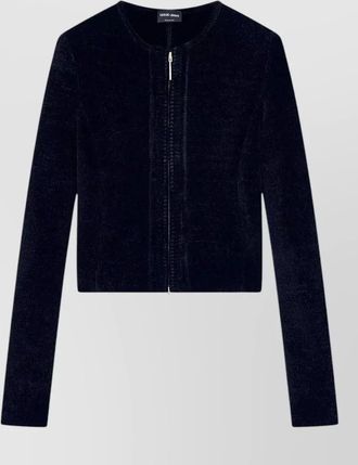 Giorgio Armani chenille slim-fit crew-neck jacket