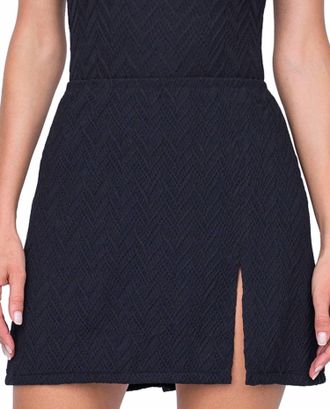 Gottex Textured Cover Up Side Slit Skirt In Jazz Black