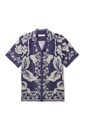 Orlebar Brown Maitan Camp-Collar Printed Linen Shirt