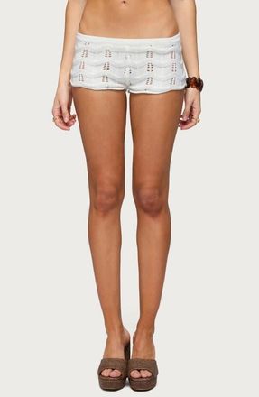Edikted Isola Crochet Shorts in Cream at Nordstrom, Size X-Small