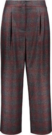 Lorena Antoniazzi Jacquard motief wollen broek - Dames - Straight fit broeken - Blauw - M - Wol - Broeken