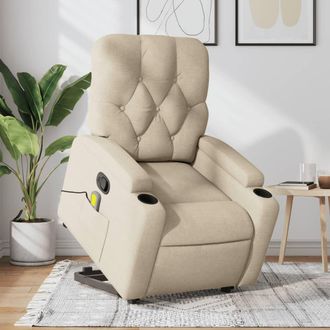 vidaXL Vidaxl - Silla De Masaje Reclinable De Pie De Tela Color Crema