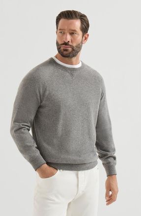 Brunello Cucinelli Cashmere sweatshirt-style sweater in Dark Grey at Nordstrom, Size 58
