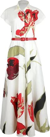 Sara Roka Abito lungo Elodie a fiori - Bianco