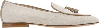 Kiton Dames Fringed Slip-On Loafers - Dames - Loafers - Beige - 39 EU - Su&egrave;de - Schoenen