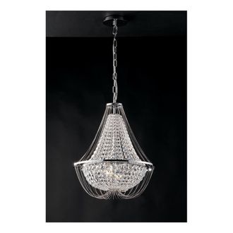 Netlighting Vienna Crystal K9 Chandelier 45Cm Diameter Chrome E14 in Grey