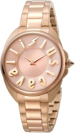 Just Cavalli Logo Rose Gold Dial Stainless Steel Watch