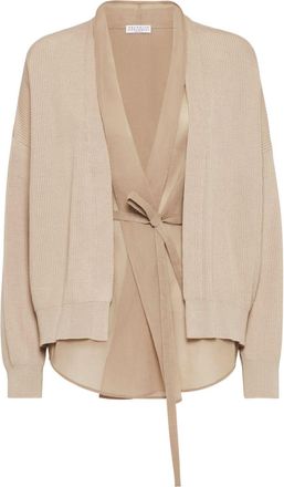 Brunello Cucinelli layered cardigan - women - Cotton - L - Neutrals