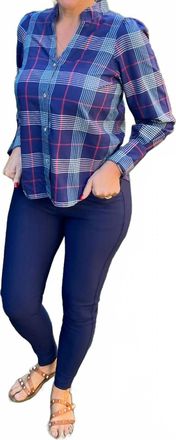 Hatley Olivia Blouse In Patriot Blue Plaid