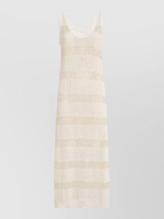 Brunello Cucinelli long knit dress scoop neck sleeveless