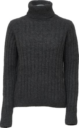 Allude Ribbed Cashmere Silk Turtleneck Sweater