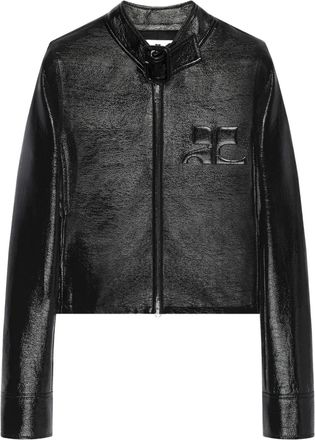 Courr&egrave;ges City jack met logo-reli&euml;f - Zwart