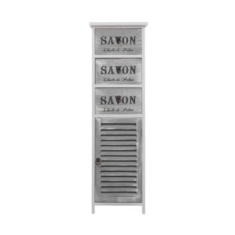 Mobili Rebecca Mobili Rebecca - Rebecca Mobili Mesa De Noche Cajonera Blanco Gris 3 Cajones 102x32x27