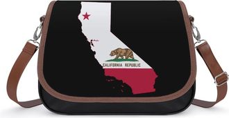Generic Flag Map of California Small Womens Crossbody Bags Shoulder Handbag with Adjustable Strap for Travel
