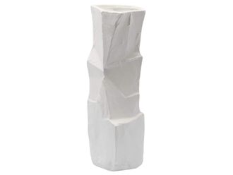 Schubiger M&ouml;bel Vase Kantig Matt Weiss H: 41 cm