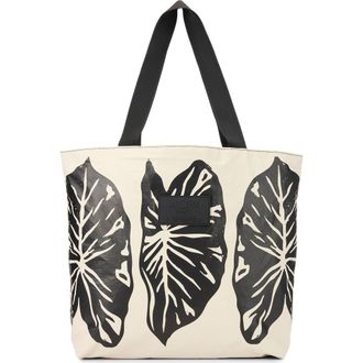 Aloha Collection Day Tripper Kalo Water Resistant Tote in Black/Sandstone at Nordstrom